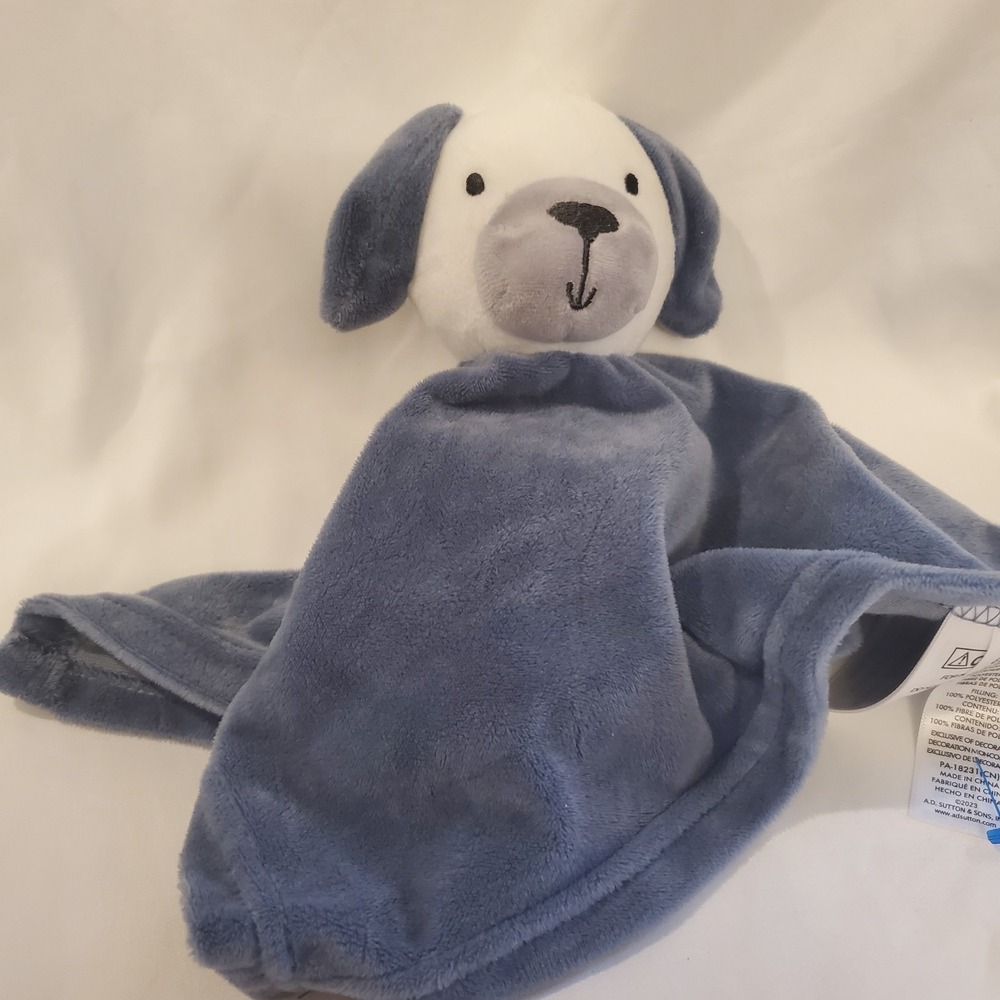 Baby Essentials Navy‎ Blue Puppy Dog Lovey Security Blanket